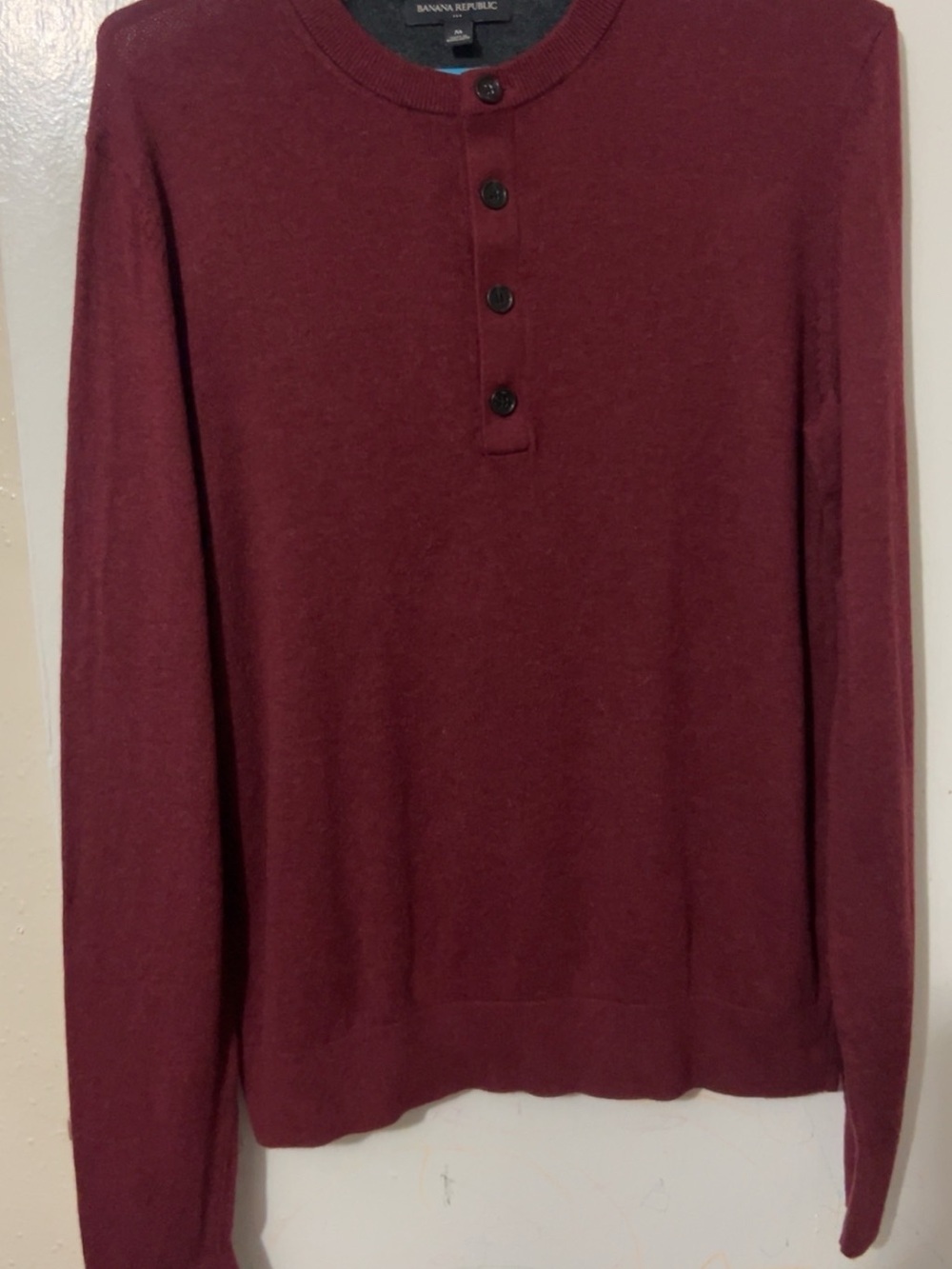 Banana Republic Burgundy Henley Knit Sweater